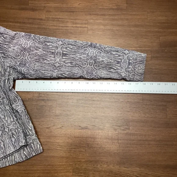 Coldwater Creek Purple Paisley Damask Button Jacket Womens Petite Medium Flaw - Picture 4 of 9